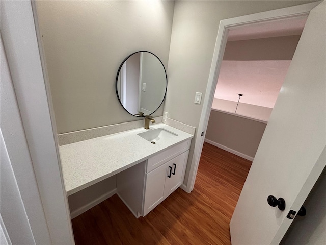10719 Bellfair Dr, Houston, TX 77072 - bathroom with wood finished floors and vanity