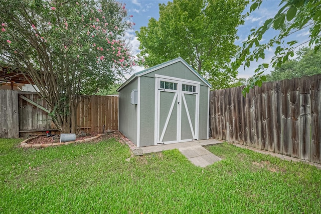 3407 Hillstone Dr, Sugar Land, TX 77479 - view of shed featuring a fenced backyard