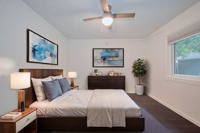 3407 Hillstone Dr, Sugar Land, TX 77479 - bedroom with dark wood finished floors and a ceiling fan