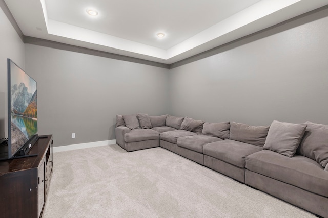 11111 Heartleaf Aster Way, Cypress, TX 77433 - living room with carpet flooring, a raised ceiling, and recessed lighting