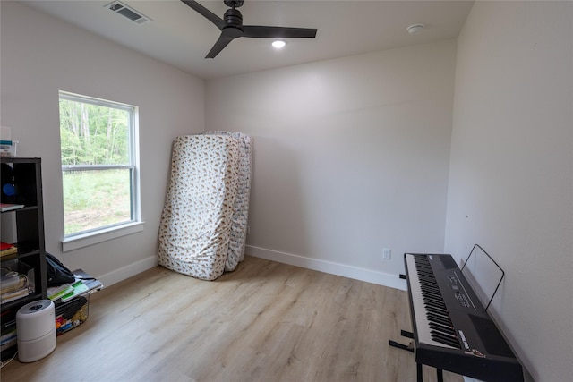 1000 Denson Allen Rd, Coldspring, TX 77331 - misc room featuring a ceiling fan and light wood-style flooring