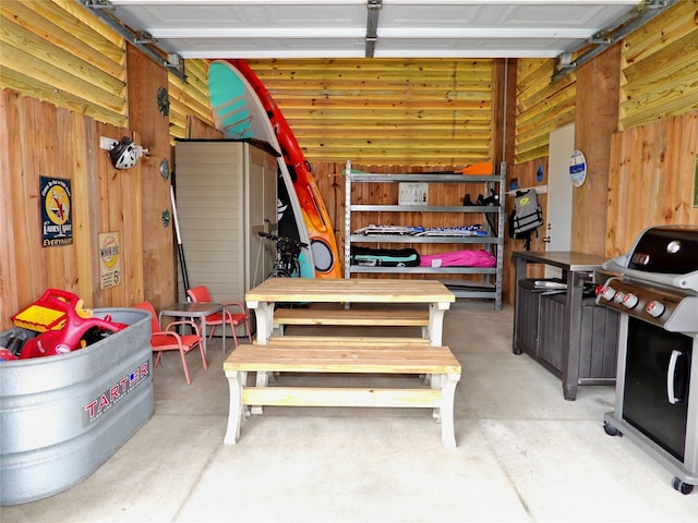 110 Pelican Pl, Surfside Beach, TX 77541 - garage featuring wooden walls