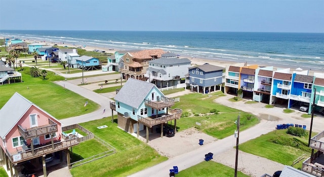 110 Pelican Pl, Surfside Beach, TX 77541 - bird's eye view of waterfront with a beach