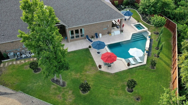 30 Madrone Terrace Pl, Tomball, TX 77375 - aerial view of property and surrounding area featuring a pool