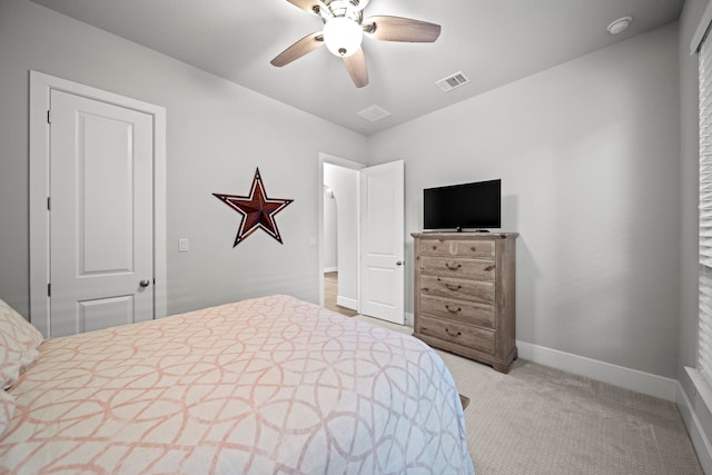 30 Madrone Terrace Pl, Tomball, TX 77375 - carpeted bedroom with baseboards and ceiling fan