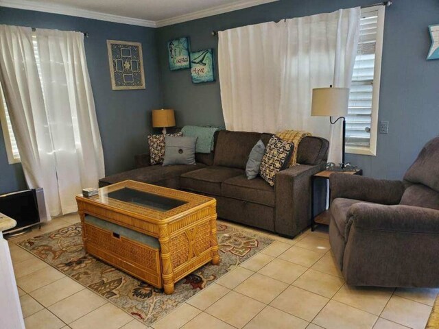 23002 Vida, Galveston, TX 77554 - tiled living room with ornamental molding