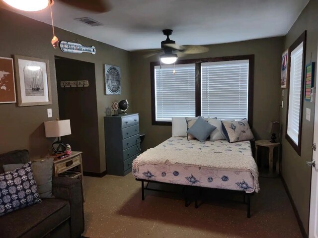 23002 Vida, Galveston, TX 77554 - bedroom featuring ceiling fan and baseboards