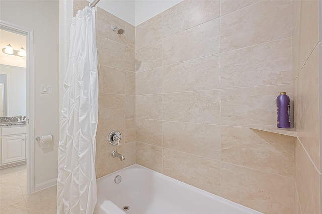 47 Monarch Trl, Sugar Land, TX 77498 - bathroom with shower / bathtub combination with curtain and vanity