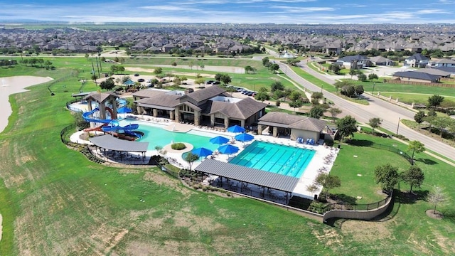 29918 Reagans Ranch Dr, Katy, TX 77494 - aerial perspective of suburban area featuring a pool area