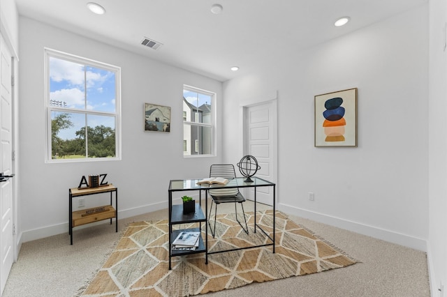 8302 Springwood Canyon Ln, Houston, TX 77055 - office area with light carpet and recessed lighting