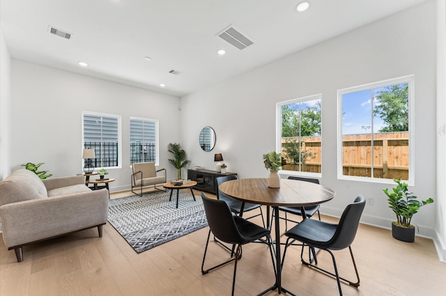 8302 Springwood Canyon Ln, Houston, TX 77055 - dining space featuring light wood-type flooring and recessed lighting