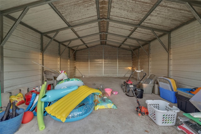 9826 Palm Dr, Mont Belvieu, TX 77523 - garage with metal wall