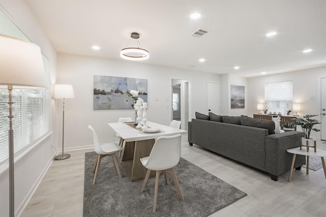4330 Heite St, Houston, TX 77022 - dining area with light wood finished floors and recessed lighting