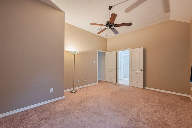 30606 S Sulphur Creek Dr, Magnolia, TX 77355 - unfurnished bedroom with vaulted ceiling, carpet flooring, and a ceiling fan