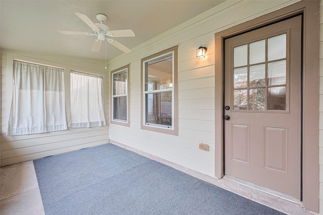 30606 S Sulphur Creek Dr, Magnolia, TX 77355 - unfurnished sunroom with a ceiling fan