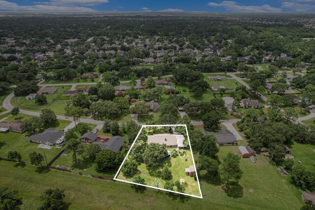 2505 Mary Ave, Pearland, TX 77581 - aerial view of residential area with property parcel outlined