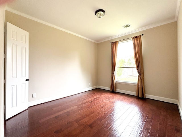 2715 Joshua Tree Ln, Manvel, TX 77578 - empty room featuring dark wood-style floors and crown molding