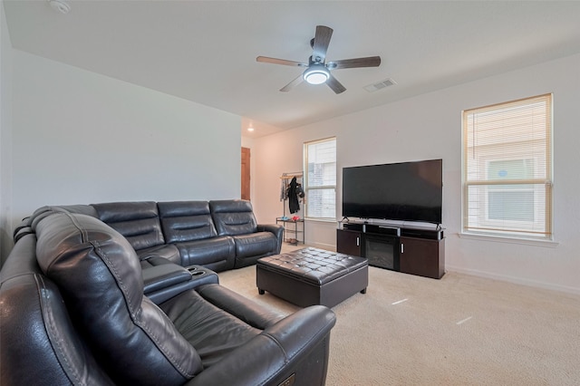 602 Willow Briar Dr, Houston, TX 77090 - living area with a ceiling fan and carpet