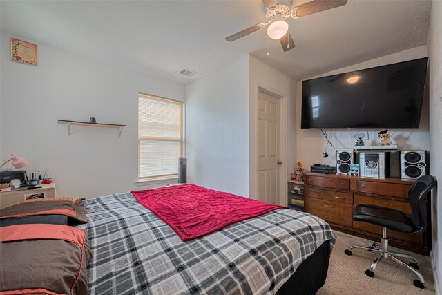 602 Willow Briar Dr, Houston, TX 77090 - bedroom featuring carpet and a ceiling fan