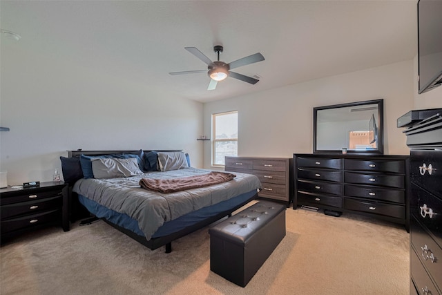602 Willow Briar Dr, Houston, TX 77090 - bedroom with light colored carpet and ceiling fan
