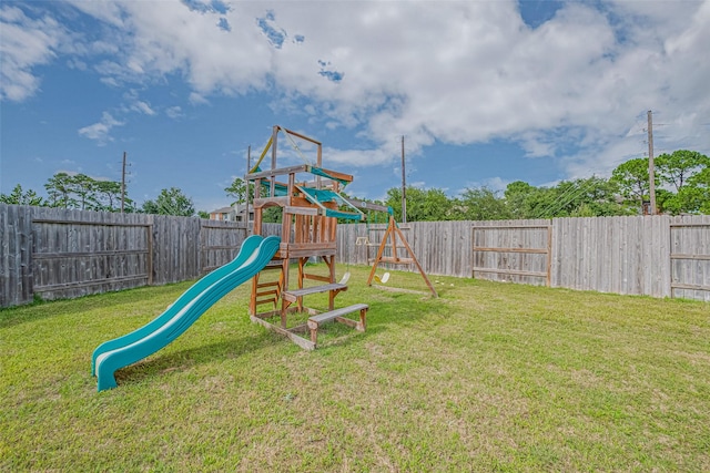 602 Willow Briar Dr, Houston, TX 77090 - view of jungle gym featuring a fenced backyard