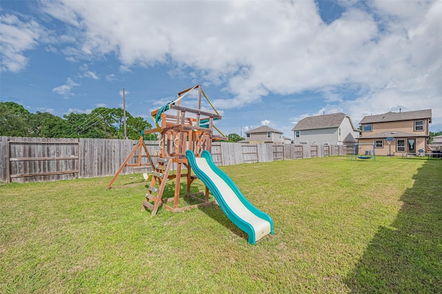 602 Willow Briar Dr, Houston, TX 77090 - view of jungle gym with a fenced backyard