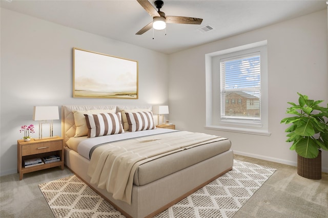 3905 Chartham Ln, Pearland, TX 77584 - carpeted bedroom with baseboards and ceiling fan