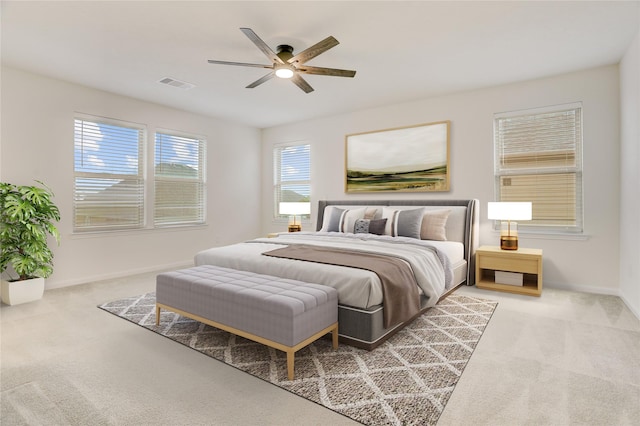 3905 Chartham Ln, Pearland, TX 77584 - carpeted bedroom featuring baseboards and a ceiling fan