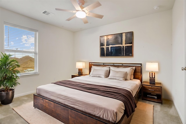 3905 Chartham Ln, Pearland, TX 77584 - bedroom with light colored carpet and ceiling fan