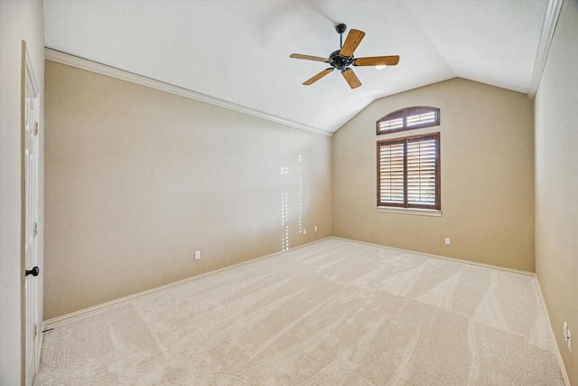 5214 Bristol Bank Ct, Houston, TX 77041 - carpeted spare room featuring vaulted ceiling and ceiling fan