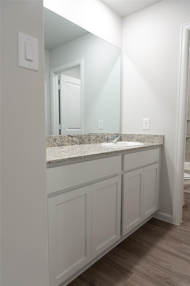 64 Valiant Ridge Trl, Magnolia, TX 77354 - bathroom with vanity and wood finished floors