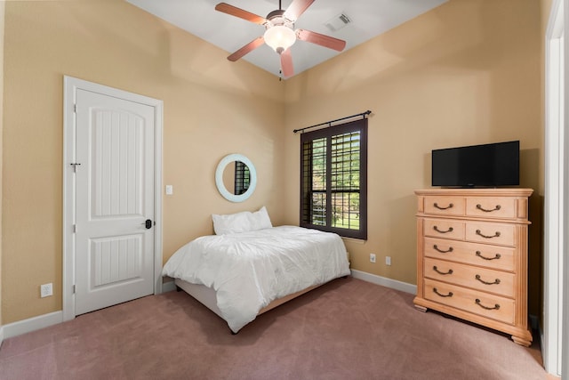 4022 Hidden Winds Dr, Spring, TX 77386 - bedroom with light colored carpet and a ceiling fan