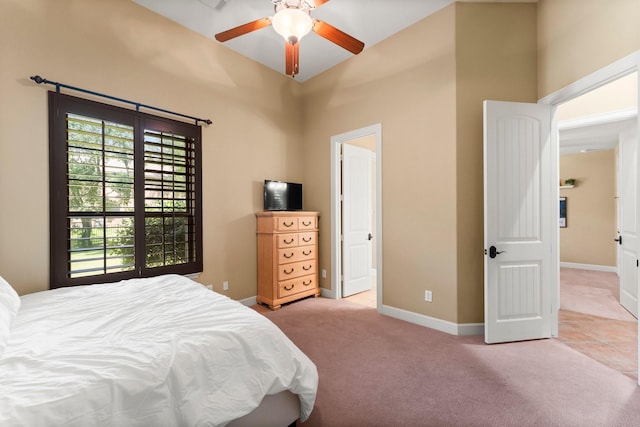 4022 Hidden Winds Dr, Spring, TX 77386 - carpeted bedroom featuring a high ceiling and baseboards