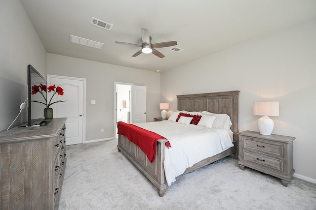 25915 Native Sapphire Ct, Richmond, TX 77406 - bedroom featuring light colored carpet, a ceiling fan, and connected bathroom
