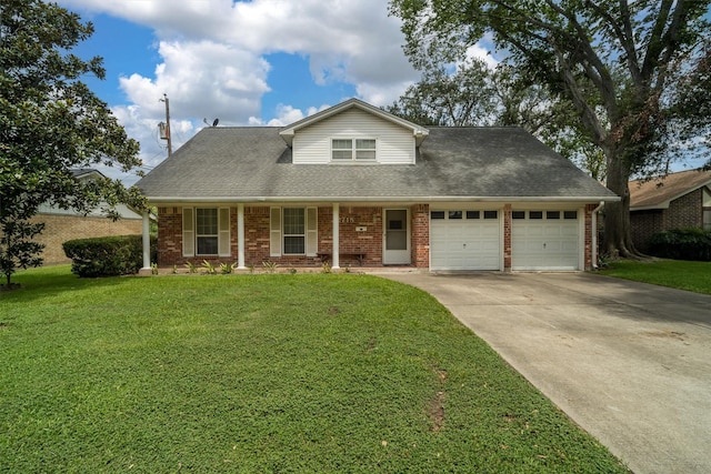 2718 Stratford St, Pearland, TX 77581 - traditional home featuring an attached garage, concrete driveway, a front yard, and brick siding