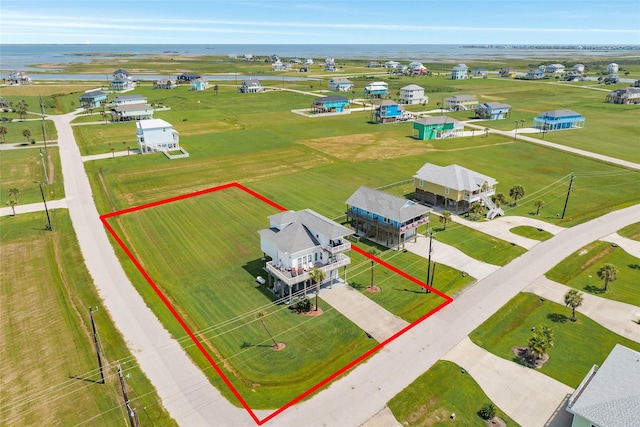 18614 Warrior Rd, Galveston, TX 77554 - aerial view of property and surrounding area featuring property boundaries highlighted
