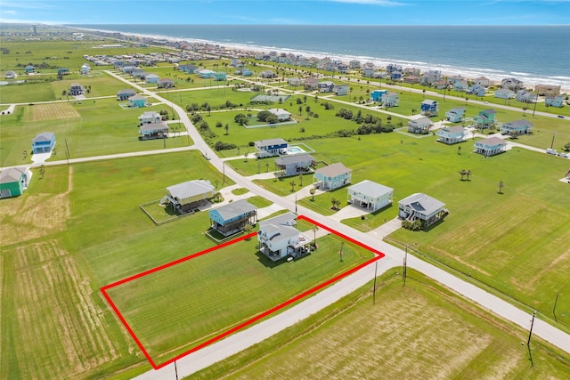 18614 Warrior Rd, Galveston, TX 77554 - aerial view of property's location with a large body of water and property boundaries highlighted