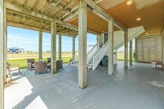 18614 Warrior Rd, Galveston, TX 77554 - view of patio / terrace featuring stairway