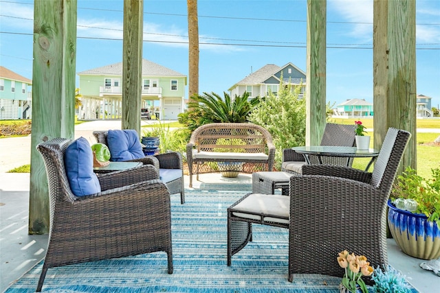 18614 Warrior Rd, Galveston, TX 77554 - view of patio featuring a residential view