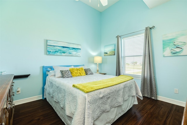 18614 Warrior Rd, Galveston, TX 77554 - bedroom featuring baseboards and dark wood-type flooring