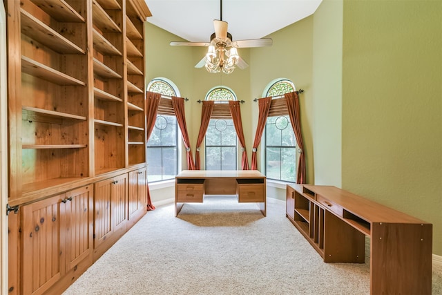 26150 Crown Ranch Blvd, Montgomery, TX 77316 - unfurnished office featuring carpet, ceiling fan, and a high ceiling