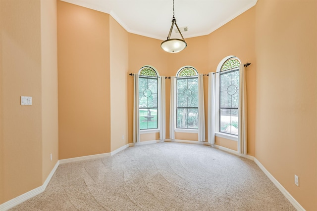 26150 Crown Ranch Blvd, Montgomery, TX 77316 - carpeted spare room with crown molding and a towering ceiling