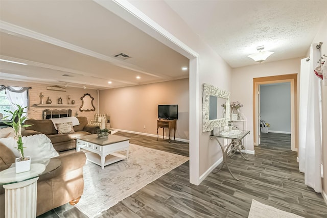 637 Mosswood Dr, Conroe, TX 77302 - living room featuring wood finished floors and recessed lighting