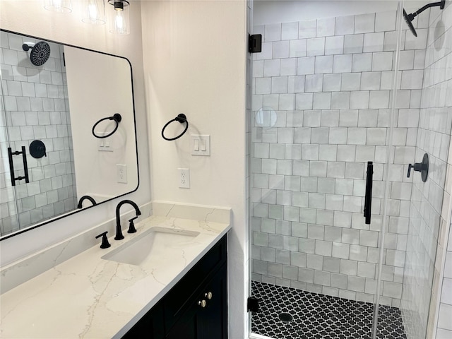 2328 Wavell St, Houston, TX 77088 - bathroom featuring vanity and a shower stall