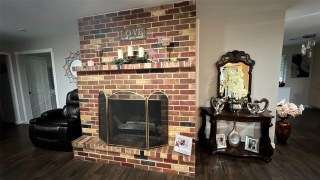 2514 Creekleaf Rd, Houston, TX 77068 - detailed view of wood finished floors and a fireplace