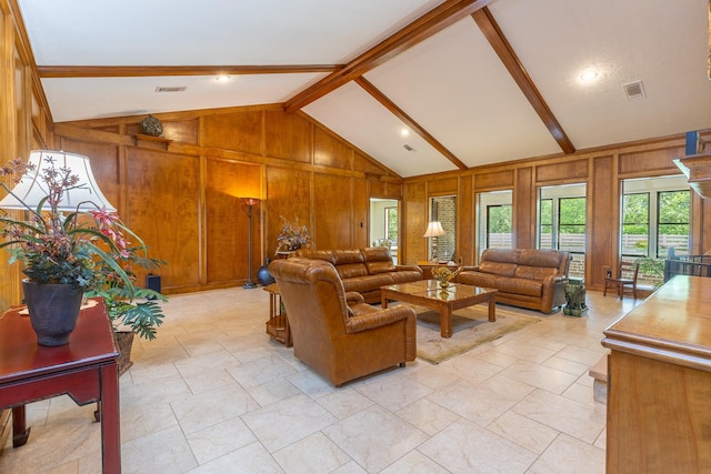 1211 Tall Pines Dr, Friendswood, TX 77546 - living room featuring wooden walls