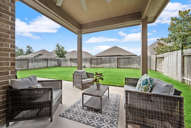 29522 Westhope Dr, Spring, TX 77386 - fenced backyard featuring an outdoor hangout area and a patio