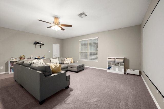 29522 Westhope Dr, Spring, TX 77386 - living area featuring ceiling fan and carpet flooring