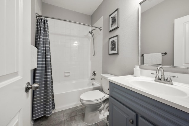 29522 Westhope Dr, Spring, TX 77386 - full bathroom with vanity, shower / tub combo, and tile patterned floors