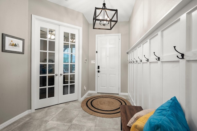29522 Westhope Dr, Spring, TX 77386 - mudroom with french doors and a chandelier